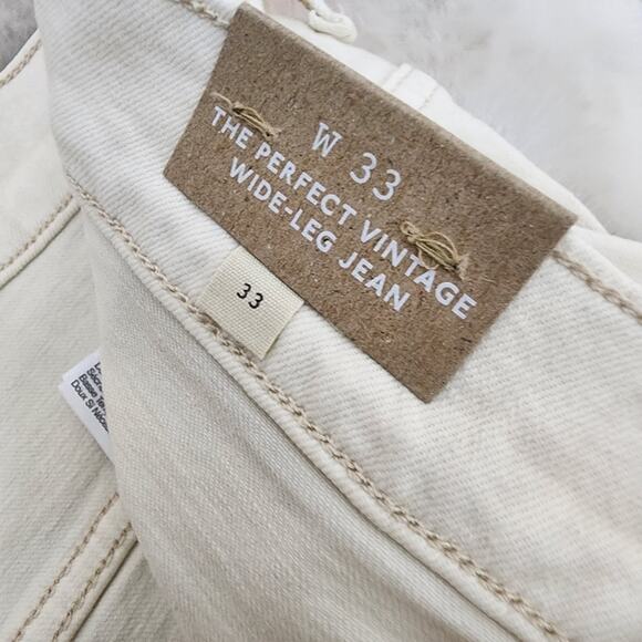 NEW Madewell The Perfect Vintage Wide Leg High Waisted Jean Patch Pocket Ecru - Picture 10 of 10